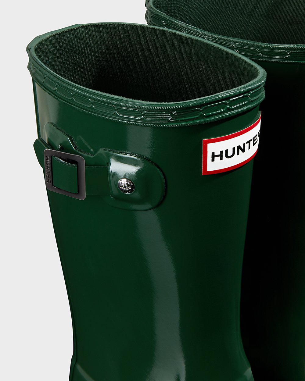 Bottes de Pluie Hunter Original Grands Gloss Enfant Vert FIJXTWU-76